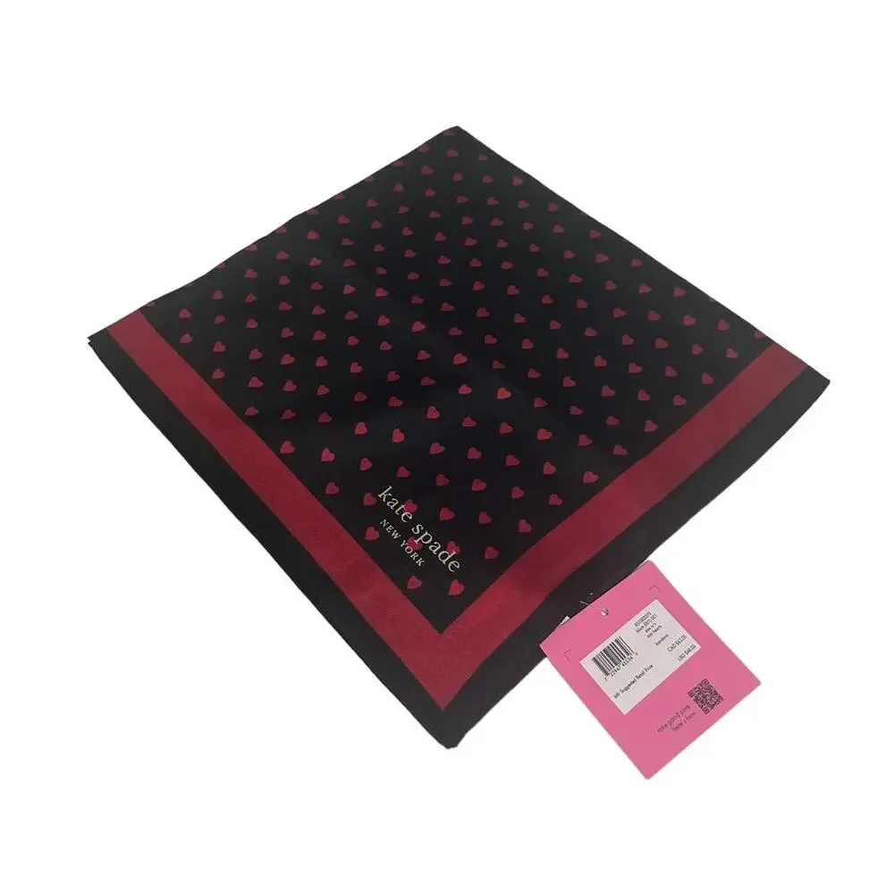 Kate Spade mini hearts silk bandana scarf